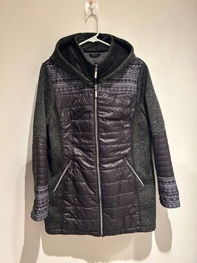Quilted Hooded Mid-Season Coat